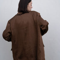 oriental satin jacket / 墨(black)