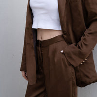 oriental satin straight pants