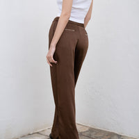oriental satin straight pants