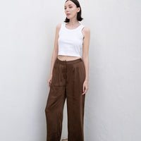 oriental satin straight pants