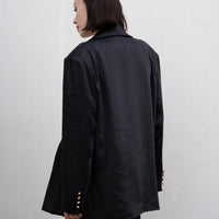 oriental satin jacket / 墨(black)