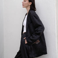 oriental satin jacket / 墨(black)