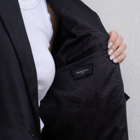 oriental satin jacket / 墨(black)