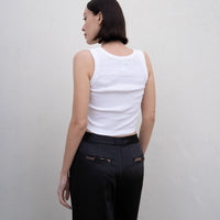 oriental satin straight pants