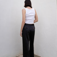 oriental satin straight pants