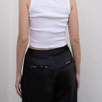 oriental satin straight pants