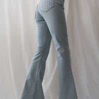 flare stretch asanoha denim / blue