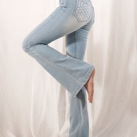 flare stretch asanoha denim / blue