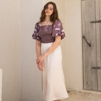 camellia airy satin skirt