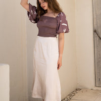 camellia airy satin skirt