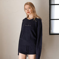 feather knit over-sweater