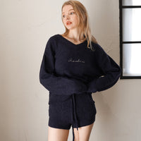 feather knit over-sweater