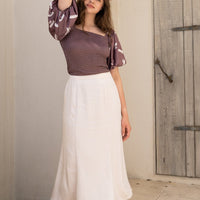 camellia airy satin skirt