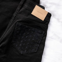 flare stretch asanoha denim / blue