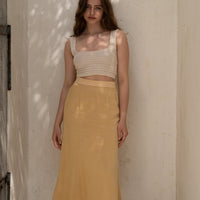 camellia airy satin skirt
