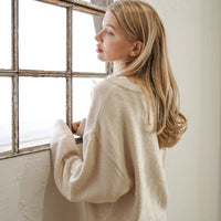feather knit over-sweater