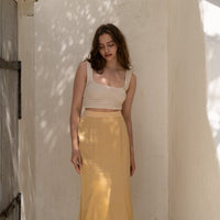 camellia airy satin skirt