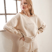 feather knit over-sweater