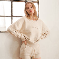 feather knit over-sweater
