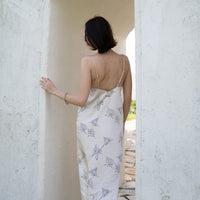 rich satin dress / 白花 (ivory)