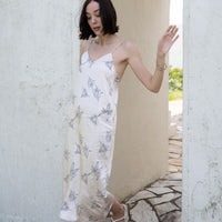 rich satin dress / 白花 (ivory)