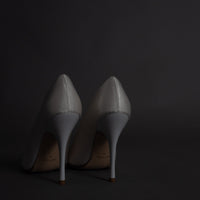 satin wrapped style up heels