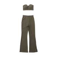 rib fit flare pants