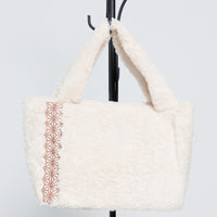 casual fuzzy tote