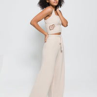 elegant knitted wide pants