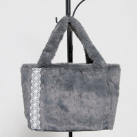 casual fuzzy tote