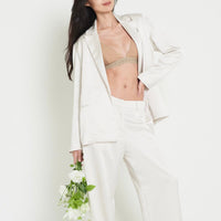 asanoha satin suit pants