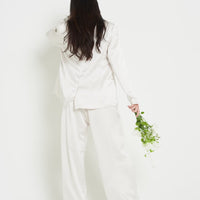 asanoha satin suit pants