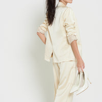 asanoha satin suit pants