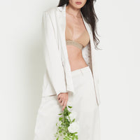 asanoha satin suit pants
