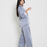 asanoha satin suit pants