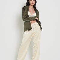 asanoha satin suit pants