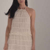 Ocean Breeze Elegant Chiffon Top / 胡粉(off white)