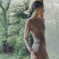 Gentle Line Lounge Skirt / 紫鼠(charcoal)