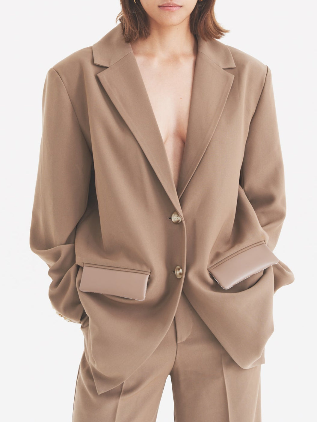 AMATERAS アマテラス☆LUXE PADDED BLAZER JACKET luxe padded blazer jacket / 亜麻(beige) – AMATERASJAPAN