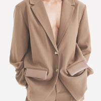 luxe padded blazer jacket / 亜麻(beige)