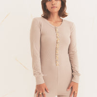 lounge jumpsuit / 亜麻(beige)