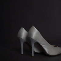 satin wrapped style up heels / 白花(ivory)