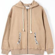 casual asanoha pocket hoodie / beige