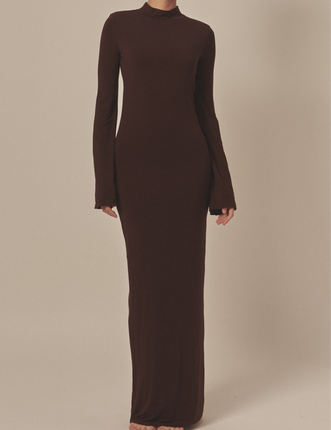 AuraFit Padded Maxi Dress / 枯茶(brown)