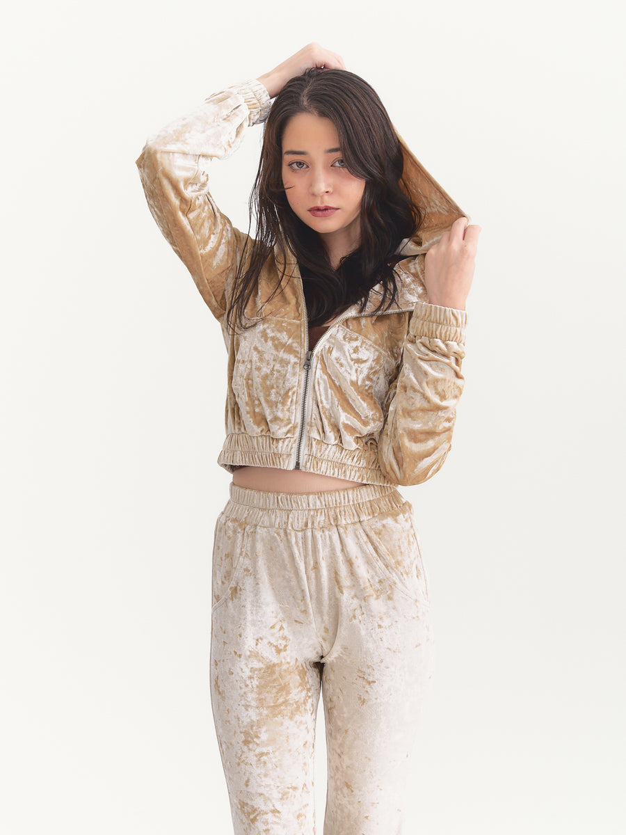 luxe velour stretch flare pants