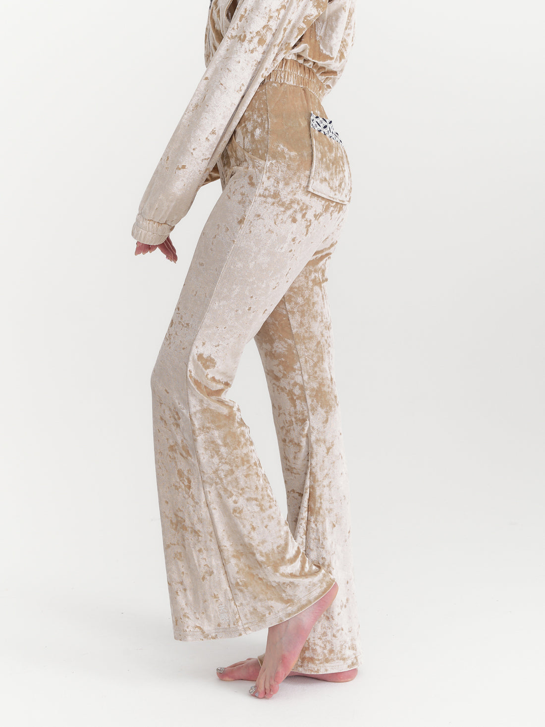 luxe velour stretch flare pants