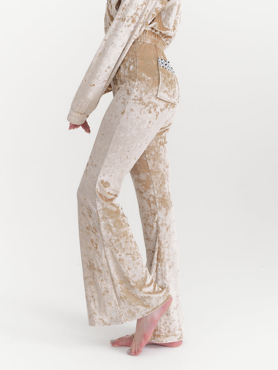 luxe velour stretch flare pants