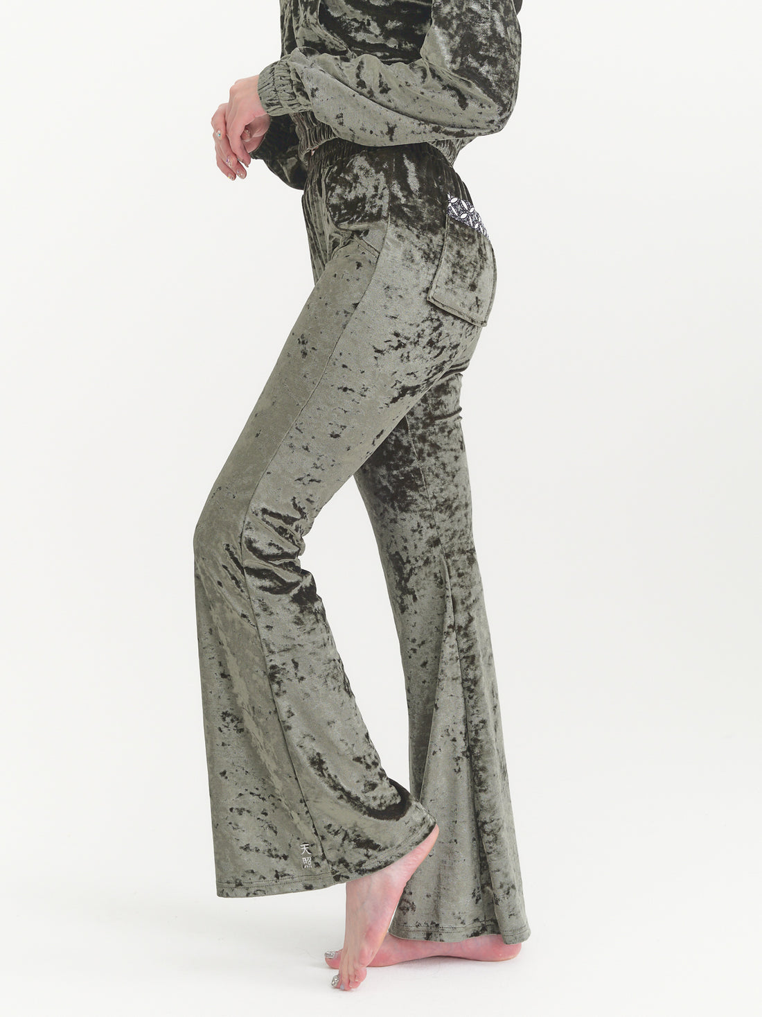 luxe velour stretch flare pants