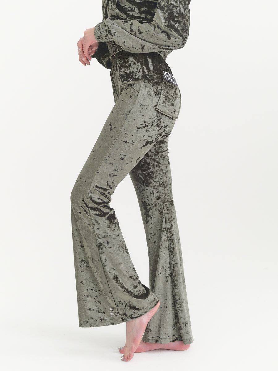 luxe velour stretch flare pants