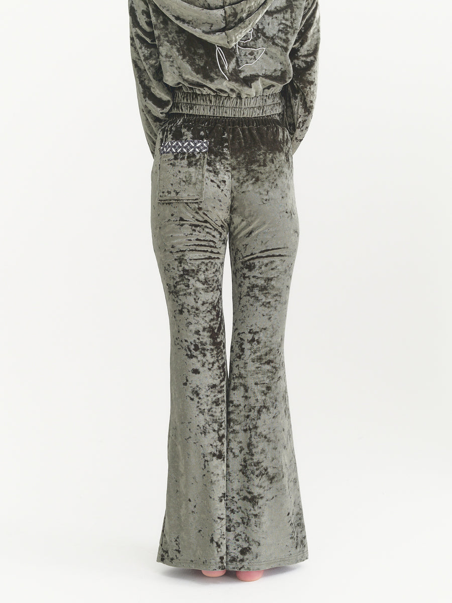 luxe velour stretch flare pants